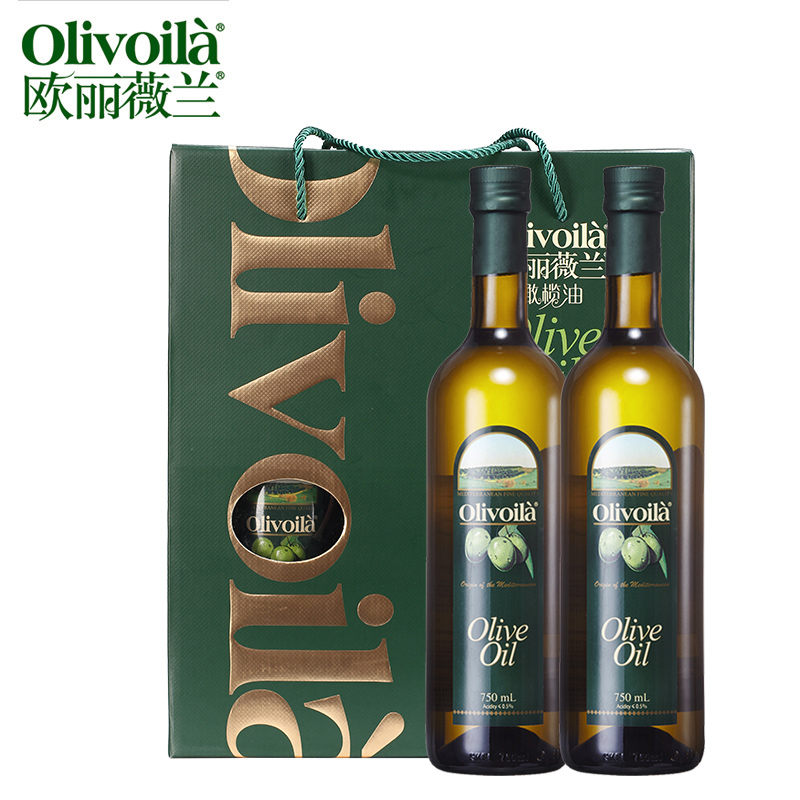 欧丽薇兰橄榄油礼盒750ml*2瓶纯正食用油